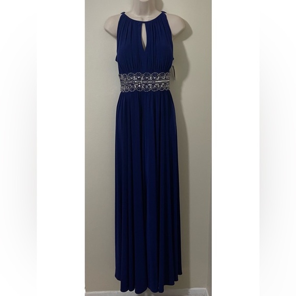 R & M Richard Maxi Dress Long Sleeveless Long Gown With Beaded Waist.Sz 10.NWT - Picture 7 of 16